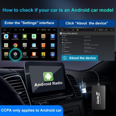 Carlinkit Wireless CarPlay USB Adapter Only Compatible with Android car radios. only for Android Version 4.4.2 or Above. APK Must be Successfully Installed Before use. Model:CPC200-CCPA - Image 4