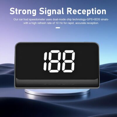 Car Heads Up Display, High-Definition Windshield Speedometer Projector, Car HUD Digital Speedometer, Universal Large Font Display HUD for Most Vehicles (White) - Image 4