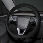 Microfiber Leather Universal 14.5-15 inch Steering Wheel Cover,Easy to Install Non-Slip Breathable Steering Wheel Protector Black