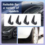 4PCS Car Mud Flaps, Black Mud Flaps Splash Guards, Front & Rear Side Mud Guard, No Drilling Mudguards Fenders Car Exterior Accessories Universal for Most Cars, Truck Vehicle - Image 3