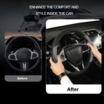 Car Steering Wheel Cover,Microfiber Leather Steering Wheel Cover Universal 14.5-15 inch, Anti-Slip Breathable Auto Wheel Cover Protector for Men Women (Black&Gery) - Image 4