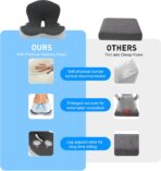 Denchy Car Seat Cushion with Lumbar Support for Long Sitting, Ergonomic Memory Foam Driving Seat Cushions for Semi Truck Bus Driver Trucker, Non Slip Office Chair Cushion (Dark Light Gray) - Image 5