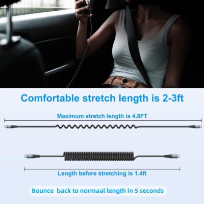 USB C to C Cable 3ft 2Pack Coiled USB C Charger Cable for Car Type C Fast Charging Cable for iPhone 17/16/15/Plus/Pro/Pro Max/Samsung Galaxy S23 - Image 7