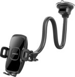 APPS2Car 14'' Gooseneck Car Phone Holder,Heavy Duty Phone Holder for Truck, [Flexibile Long Arm] [Anti Shake stabilizer] Windshield Car Phone Mount Suction Cup,Fit for iPhone, Samsung (Mirror Black) - Image 8