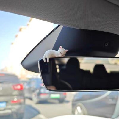 Cat Car Dashboard Decor Rear View Mirror Accessories, Set of 6 Mini Cats Cute Car Decorations Interior, Computer Monitor Figurines for Women Girl - Image 4