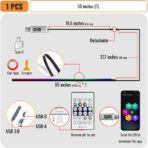 Acrylic Ambient Lighting Car Interior,55.1 inches Dream Color Acrylic Led Strips with USB Hub, APP Fiber Optic Emotion Glow Lights for Car Y 3 S X, Neon Ambient Lighting Kit Dashboard Decorations - Image 2
