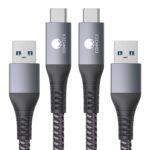 CONMDEX Android Auto USB Cable [Upgrade, 3ft, 2-Pack] 10Gbps USB 3.1 Gen 2 Data Transfer, 3A Fast Charging USB A to Type C Cord, Reliable CarPlay Cable for iPhone 17/16 Pro Max, Galaxy S25/S24 Ultra