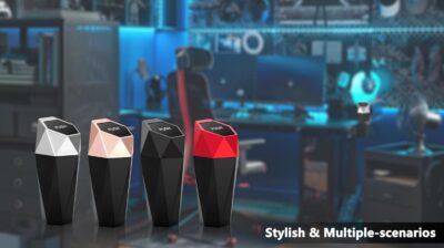 Ginsco Car Trash Can Cup Holder, 2 Pack Mini Trash Can with Lid, Car Accessories for Interior, Leakproof Small Trash Cup for Home with Additional 2 ABS Hooks and 90pcs Trash Bags Black - Image 4