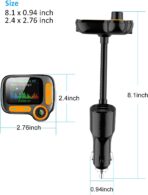 TSNAM Bluetooth FM Transmitter Car Adapter,Support Wireless Handsfree Call and MP3 Music/APP Audio Play,1.8" Color Screen,3 USB Charger,3.5mm AUX Port,Compatible with iPhone,iPad,Samsung and More - Image 6