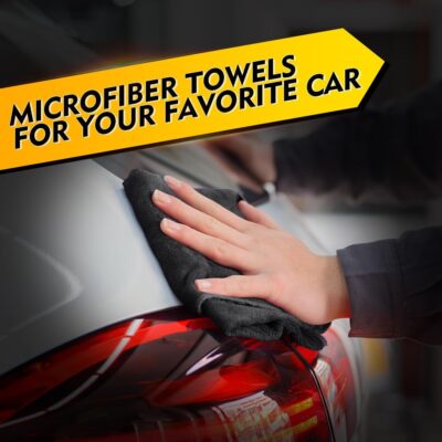 HOMEXCEL Black Microfiber Cleaning Cloth 6 Pack, 12.5 x 12.5 inch Microfiber Towels for Cars, Ultra Absorbent Car Washing Cloth, Lint Free Streak Free Cleaning Rags for Car, Kitchen, and Window - Image 3