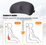 Car Lumbar Support Pillow, Memory Foam Comfortable Vehicle Seat Cushion for Driving, Sciatica Tailbone Pain Relief Driver Seat Pad, Universal Automotive Accessories (Dark Grey) - Image 5