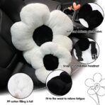 4 Pack Plush Flower Car Headrest Pillow and Lumbar Support Pillow Soft Comfortable Car Headrest Pillow Cute Car Accessories for Car Driving Cute Neck Pillows for Driving Car Decor - Image 3