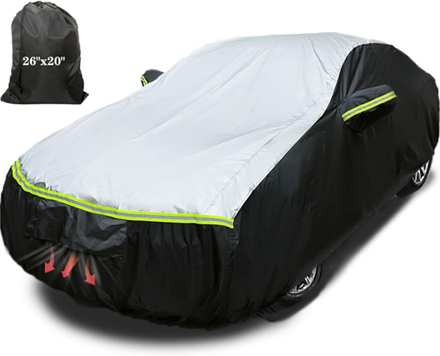 61GrSBytOOL._AC_SL1500_.jpg Car Cover Waterproof All Weather Tear-Resistant, Durable and Sun Protect,Suitable for Nissan Altima, Toyota Camry, Honda Accord, Lexus GS, Infiniti Q50, Kia K5, Fit Sedan Length (188-195 inch) - Image 1