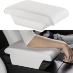 TPARTS Leather Armrest Support Cushion for All Tesla Model Y/3/X/S Tesla Armrest Decor Interior Accessories Memory Foam Console Pillow Elbow Rest Cover Pad (White)