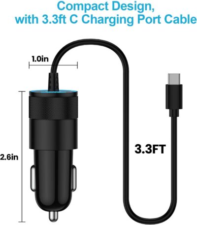 48W USB C Fast Car Charger for Samsung Galaxy Z Fold 7 6 5 4 3 Flip 7 FE 6 5 4 3 5G, Z Trifold, Tri Fold, S24 S23 S22 S21 Ultra FE Plus 5G, Vehicle Phone Adapter Auto Automobile Plug Type C 3ft Cable - Image 5