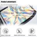 ZIMISI Car Windshield Sun Shade Umbrella, 55" x 31.5" Foldable Car UV Block Coating Shield Cover with 360° Rotation Handle, Front Window Heat Insulation Protection Accessory for Truck, SUV (L Size) - Image 4