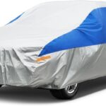 Hatchback Car Cover Waterproof All Weather for Automobiles, Outdoor Full Car Cover Snowproof Windproof UV Protection, Universal Fit for Hatchback. (Fit Hatchback Length up to 178 inch, Silver)