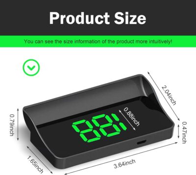 Car Heads Up Display, HUD GPS Speedometer, Large Font Brightness Adjustment Speed Projection, Plug and Play Cigarette Lighter Powered Accessory for Most Car Models (Green) - Image 2