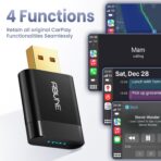 Mini Wireless CarPlay Adapter for iPhone, 2 in 1 CarPlay and Android Auto Adapter, Wired to Wireless, Plug & Play, Seamless Car Connectivity, Compact in-Dash navi & ent, Black - Image 6