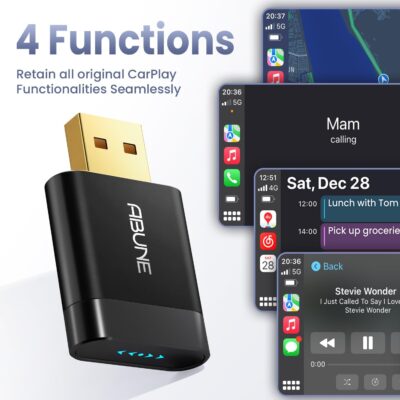 Mini Wireless CarPlay Adapter for iPhone, 2 in 1 CarPlay and Android Auto Adapter, Wired to Wireless, Plug & Play, Seamless Car Connectivity, Compact in-Dash navi & ent, Black - Image 6