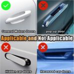 JOYCOURT 10PCS Bling Car Door Handle Anti-Scratch Sticker, Universal Car Doors Handles Protective Cover, Shiny Rhinestone Auto Decor Accessories for Women (Black) - Image 4