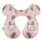 vocheer Baby Travel Pillow(Upgraded), Head and Neck Support Pillow for Pushchair, Car Seat,Stroller, Bouncer, Cotton (White Bear)