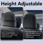 TESBEAUTY Nappa Leather Headrest Pillow 2 Packs for Tesla Neck Pillow Uniquely Designed for Tesla Model Y/3/S/X Tesla Car Neck Support Cushion for People Under 5'7" Black - Image 3