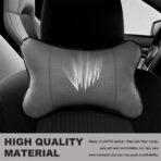 2PCS Car Neck Pillow, Soft Leather Headrest Pillow for Car Support Neck, Breathable Ergonomic Neck Support Relief Cushion for Driving with Adjustable Strap, Universal Car Accessories (Gray) - Image 5