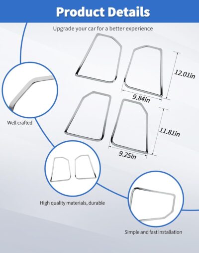Interior Door Speaker Cover Trim Frame for Dodge Ram 1500 2010-2017 Car Interior Accessories, Chrome - Image 5