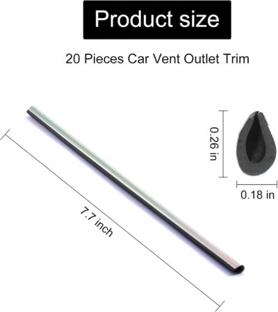 LivTee 20 Pieces Car Air Conditioner Decoration Strip for Vent Outlet, Universal Waterproof Bendable Air Vent Outlet Trim Decoration, Car Interior Accessories (Shiny Silver) - Image 2