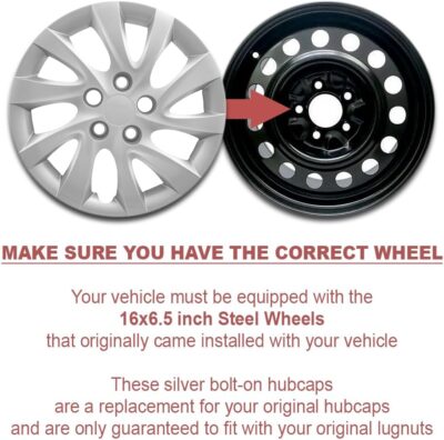 Set of 4 16" 10 Twist Spoke Bolt-On Wheel Covers for Hyundai Elantra 2011-2015 - Silver - Image 3