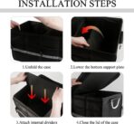 Trunk Organizer With Lid, Collapsible Waterproof Oxford Car Organizer with Aluminum Handle Base Plate, 2-Compartment 28L Sturdy Trunk Cargo Storage Organizer for RV SUV Truck (Black) - Image 6