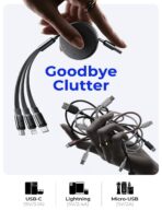 LISEN Multi Charging Cable, 3 in 1 Retractable Charging Cable, Retractable Car Charger with Type C/L/Micro USB Ports for iPhone 17 16 15 14 Pro/Samsung Galaxy S25/Kindle, Car Accessories for Women - Image 2