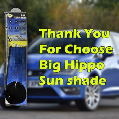 Big Hippo Windshield Sun Shade,Car Sun Shade Side Window as Bonus,Car Sunshade Windshield,Reflect Sunlight Heat and UV Rays, Protect Interior,Keep Vehicle Cool,Silver/Blue(55.16X 27.5inches) - Image 7
