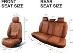 Car Seat Covers Full Set, Breathable Leather Automotive Front and Rear Seat Covers & Headrest, Universal Automotive Vehicle Seat Cover for Most Sedan SUV Pick-up Trucks, Brown - Image 6