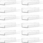 upsimples 12 Pack Acrylic Shelves Wall Organizer and Storage, 15" Display Shelf for Figure, Toy Cars, Perfume, Kids Bookshelf for Bedroom, Nursery, Craft Room, Clear