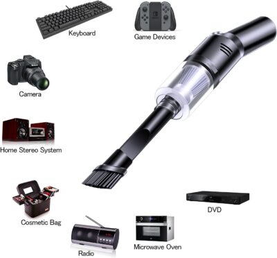 Portable Mini Car Vacuum Cleaner, High Power Cordless(400g) Handheld Rechargeable Vacuum Cleaner for Desk V06 - Image 8