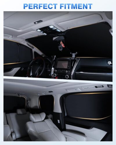 Canvcle Window Shades for 5th Gen Toyota 4Runner 2010-2024 Accessories Windshield Sun Shade Side Rear Window Covers Sunshade Full Set Sun Visor Privacy Protection Camping Keep Vehicle Cool Black 8PCS - Image 5