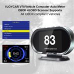 VJOYCAR V70 OBD2 Gauge Cluster HUD Heads Up Display, Car Computer OBD ii Scanner Speed Engine Coolant Temperature Fuel Consumption Digital Speedometer Mileage Overspeed Voltage Faulty Code Alarms - Image 8