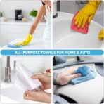AIDEA Microfiber Cleaning Cloth Roll, Blue Shop Towels 55 Sheets Washable, Microfiber Towels for Cars, Blue Rags Reusable Paper Towel for Automotive, Workshop, House, Kitchen, Cleaning Supplies11×9" - Image 5