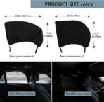 4PCS Car Window Shades with Zipper,Breathable Car Window Cover Baby Window Shades for Car,Camping Essentials Side Window Sun Shade for Privacy Protection Fits Most Cars - Image 2