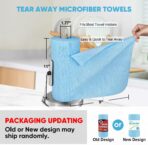 AIDEA Microfiber Cleaning Cloth Roll, Blue Shop Towels 55 Sheets Washable, Microfiber Towels for Cars, Blue Rags Reusable Paper Towel for Automotive, Workshop, House, Kitchen, Cleaning Supplies11×9" - Image 2