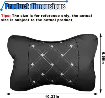 2PCS Car Neck Pillow, Breathable Car Head Neck Rest Cushion, Soft Pillow for Relieving Stiffness, Comfort Car Seat Neck Support Pillow (Black/White) - Image 2