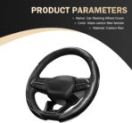 3PCS Steering Wheel Cover, Carbon Fiber Anti-Skid Steering Wheel protection, Car Steering Wheel Cover for Men/Women, Segmented & Wavy Design, Universal Car Interior Accessories (Black) - Image 2