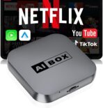 2-in-1 Wireless CarPlay Adapter & Android Auto Adapter with Netflix/YouTube/Tiktok, Mini Car Play Wireless Adapter for iPhone, Plug & Play Magic AI Box Fit for Cars with Wired CarPlay/Android Auto