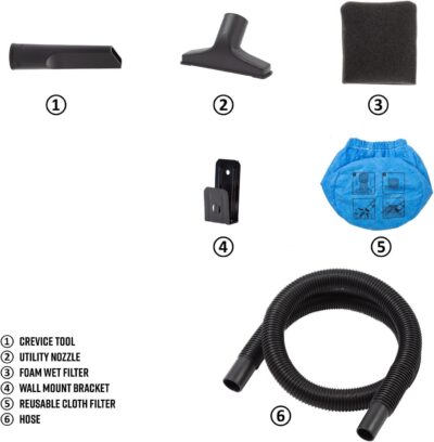 Armor All® AA155 1.5-Gallon 2 Peak HP Portable Wet/Dry Vacuum, Orange - Image 2