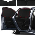 Car Side Window Sun Shades, 4 Pcs Magnet + Velcro Reinforcement Universal UV Protection Blackout Privacy Car Curtains for Family, Baby, Kids, Camping