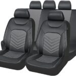 Car Seat Cover Full Set, Comfortable Breathable 5D Mesh Fabric Vehicle Seat Cover, Airbag Compatible Automotive Interior Chair Protecter, Universal for SUV Sedan Truck