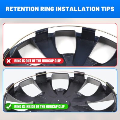 Winjet 15 Inch Premium Hubcaps Wheel Cover Replacement R15 Hub Caps,Auto Tire Replacement Exterior Cap,Universal Wheel Rim Cover Snap On Car Truck SUV (15 Inch,Set of 4) - Image 8