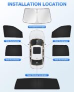 Canvcle Sunshades for Dodge Ram 2500 3500 2010-2025 2026 Accessories Windshield Sun Shade Side Rear Window Shade Cover Sun Visor Shield Privacy Protection Keep Vehicle Cool Black 6PCS - Image 5